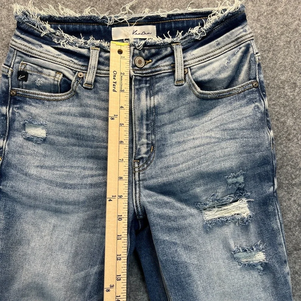 Kancan Womens Jeans Size 24 Clemence High Rise Distressed Mom‎ Jeans